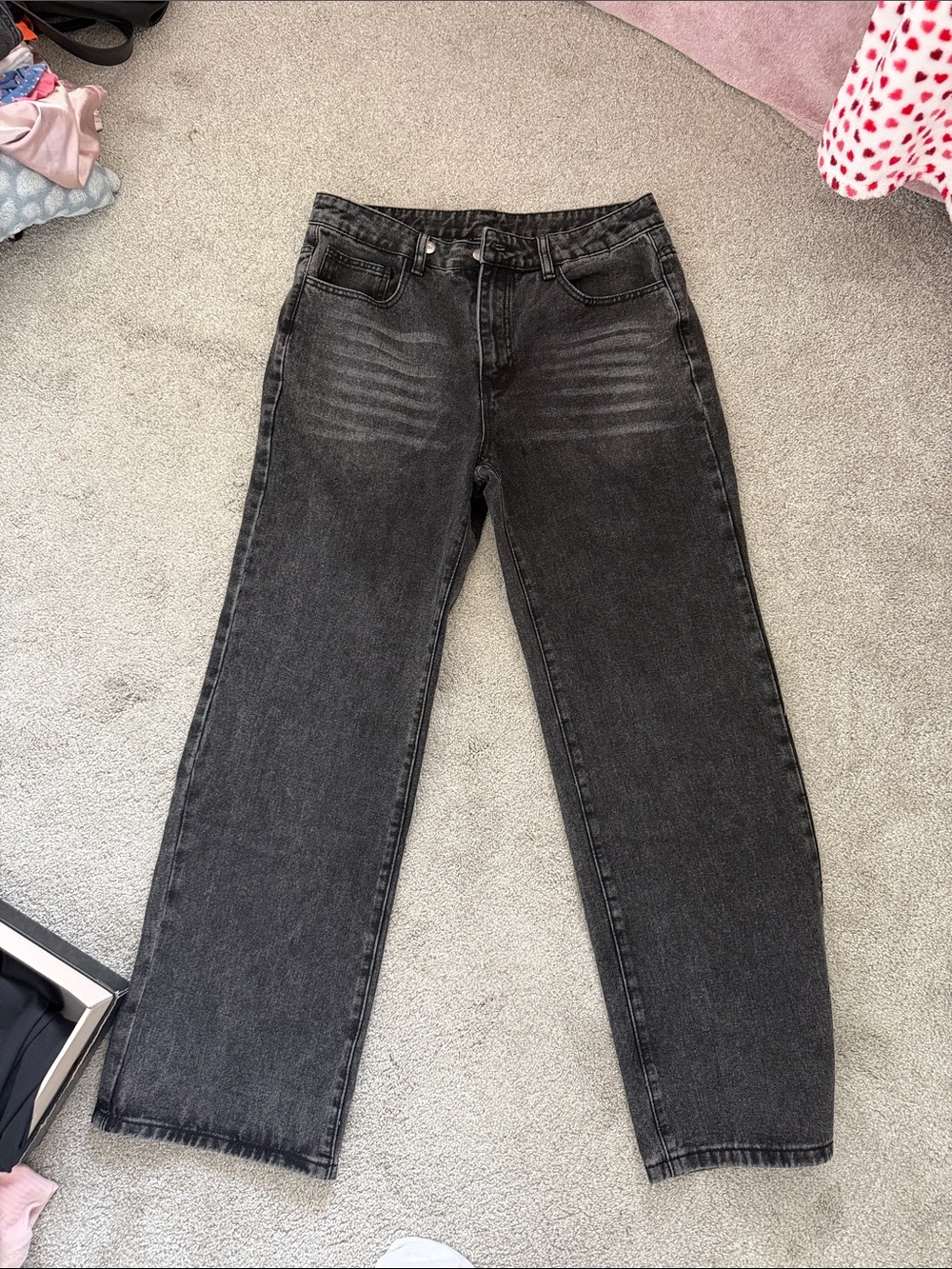 Zara Women's Straight Leg Black Washed Jeans